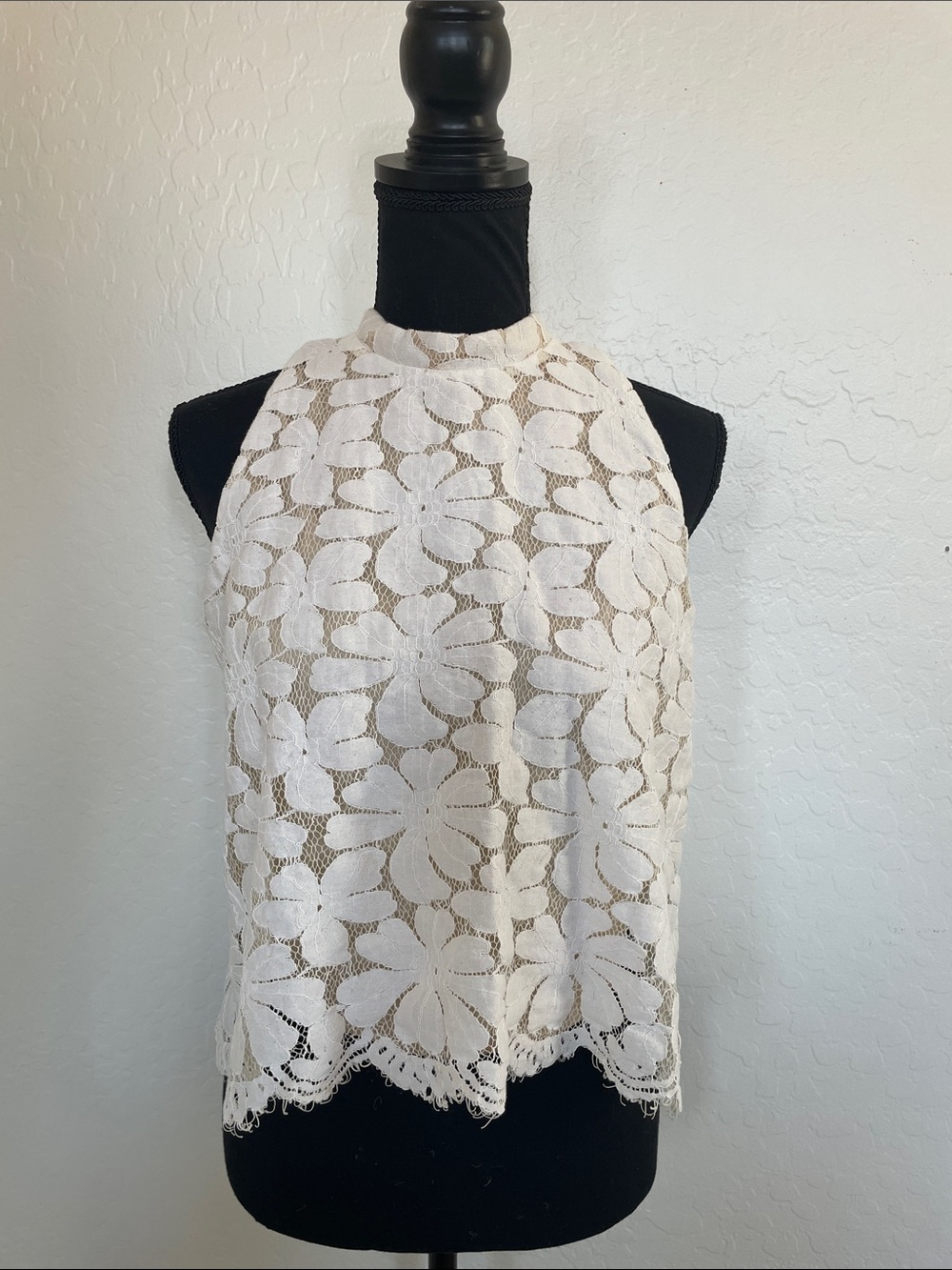 Alya Cream Lace Halter Camisole
